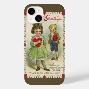 Coque Case-Mate iPhone Saint-Valentin victorien vintage, Enfants timides