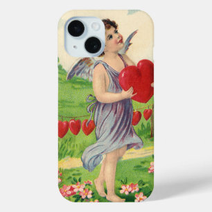 Coque Case-Mate iPhone Saint-Valentin vintage, ange victorien avec cœur