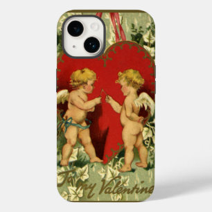 Coque Pour iPhone 14 Saint Valentin vintage, Cherubs à faire un voeu