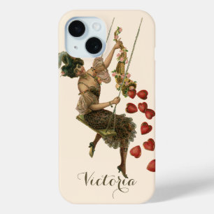 Coque Case-Mate iPhone Saint-Valentin vintage, Dame victorienne sur une b
