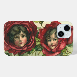 Coque Pour iPhone 15 Saint-Valentin vintage, visages victoriens dans le
