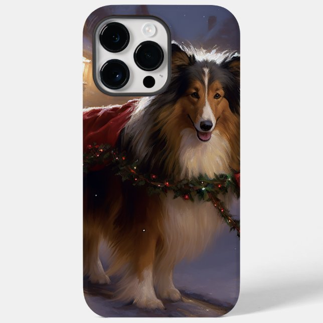 Coques Case-Mate iPhone Saison de Noël du Shetland Sheepdog (Verso)