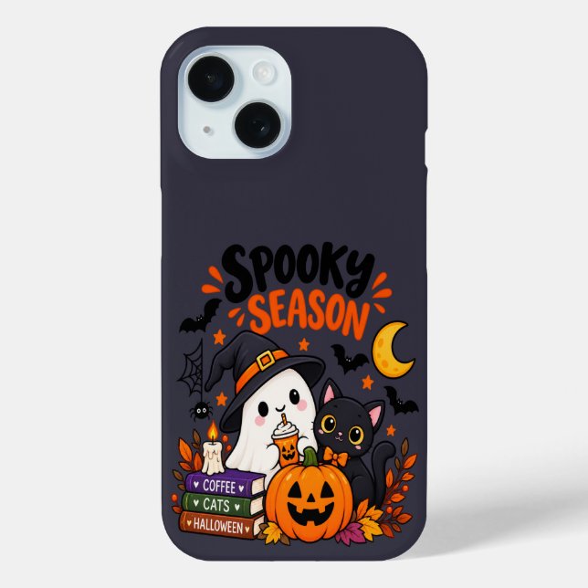 Coques Case-Mate iPhone Saison effrayante Fantôme & Chat Noir |  (Verso)