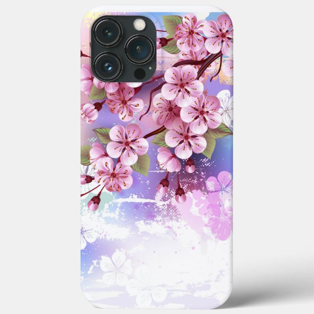 Coques Case-Mate iPhone Sakura rose sur la peinture Arrière - plan (Verso)