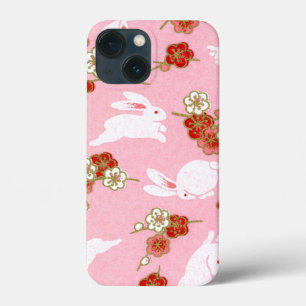 Case-Mate iPhone Case Sakuras et lapins roses d'art japonais