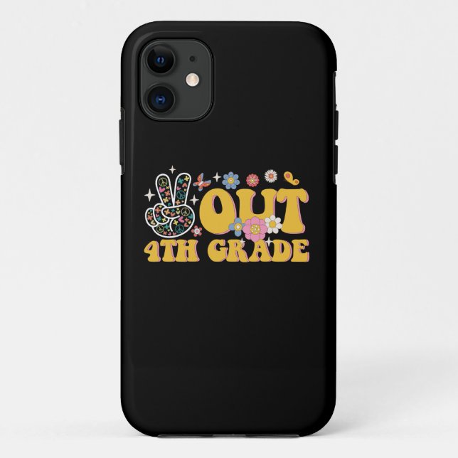 Coques Case-Mate iPhone Salut 4e année, dernier jour d'école groovy (Dos)