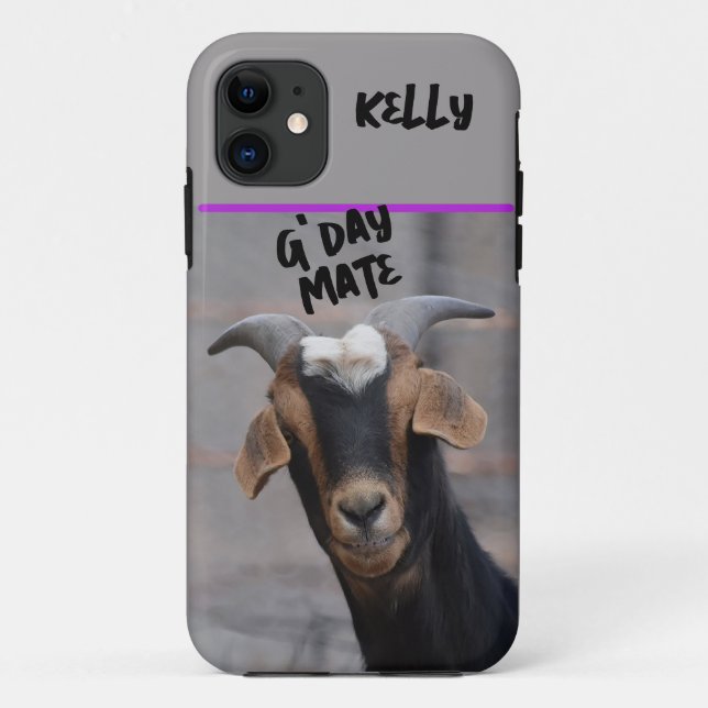 Coques Case-Mate iPhone Salut mec chèvre souriante Personnalisable (Dos)