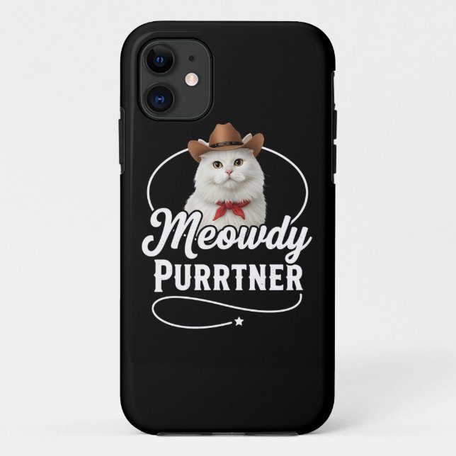 Coques Case-Mate iPhone Salut Purrtner Dessin de Chat Drôle de Cowboy West (Dos)