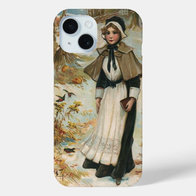 Coques Case-Mate iPhone Salutations de jour de Thanksgiving avec une femme (Verso)