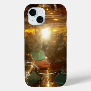 Coque Pour iPhone 15 Samovar Doré Vintage   Art de Théière Héritée Prin