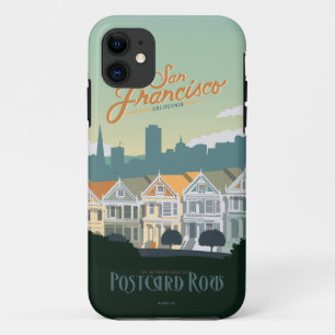 Coque iPhone 11 San Francisco, CA - Ligne carte postale