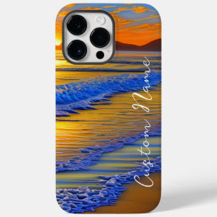 Coque Case-Mate iPhone Sandy Beach Sunset avec nom personnalisé
