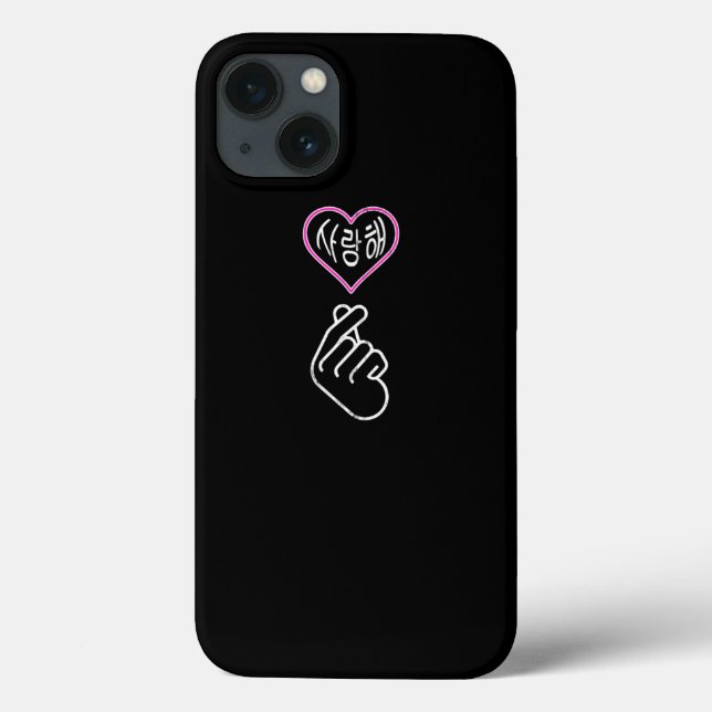 Coques Case-Mate iPhone Sanghae Je t'aime KPop Coréen doigt de coeur (Verso)