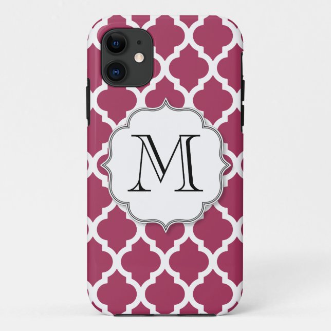 Coques Case-Mate iPhone Sangria Carrelage marocain avec Monogramme personn (Dos)
