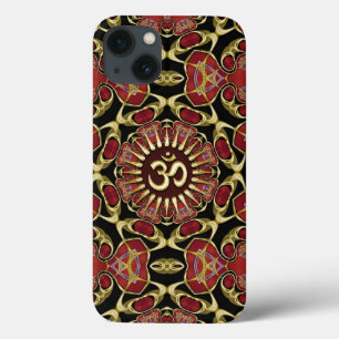 Etui iPhone Case-Mate Sanskrit Om Gold + Red Baroque