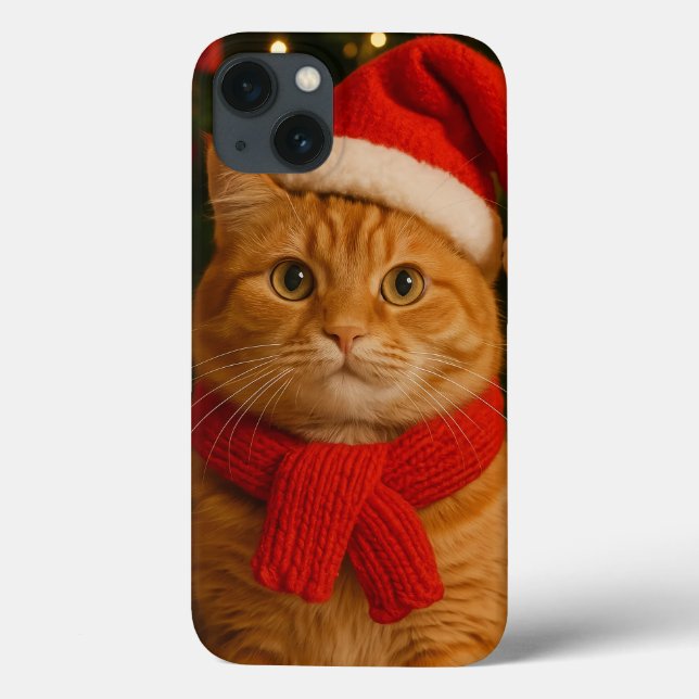 Coques Case-Mate iPhone Santa Cat iPhone 13 Case (Verso)