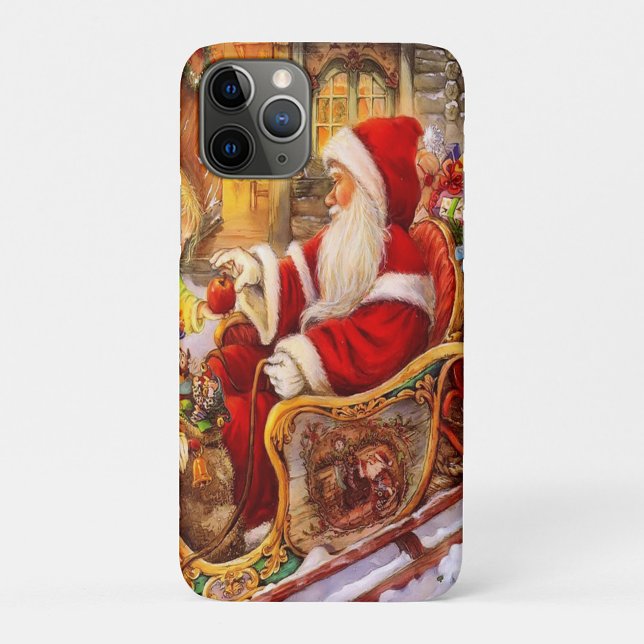 Coques Case-Mate iPhone Santa Claus (Illustration of a 70-year-old white male with white hair and beard, wearing a red Santa Claus suit.)