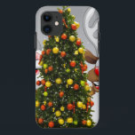 Case-Mate iPhone Case Santa claus and reindeer behind a christmas tree.j<br><div class="desc">christmas santa claus reindeer,  frofrisend friends ful funny ,  vintage magic snowflake art,  2020 happy new year,  joy gift snow flying,  year new celebration deer,  happy xmas winter holiday,  bell merry cartoon illustration,  fun animal cute,  reindeer christmas clmas</div>