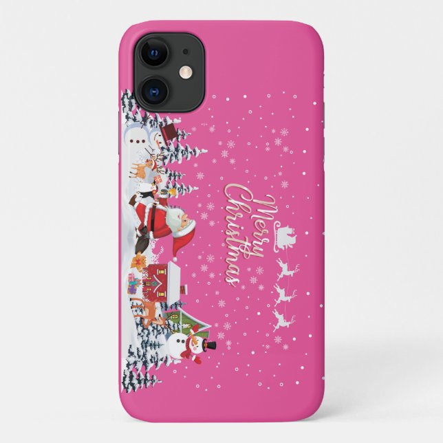 Coques Case-Mate iPhone Santa Claus, Snowman Merry Christmas Holiday (Dos)