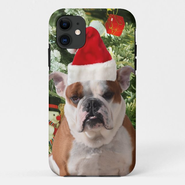 Coques Case-Mate iPhone Santa Hat Bulldog Christmas Tree Snowman boîte cad (Dos)