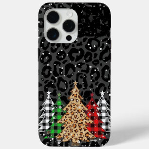 Coque Case-Mate iPhone Sapins de Noël à Imprimé Léopard
