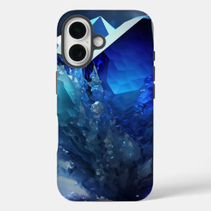 Coque Pour iPhone 16 Sapphire bleu céleste rêve cristal Abstrait