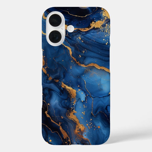 Coques Case-Mate iPhone Sapphire Regalia – Luxury Blue & Gold Marble (Verso)