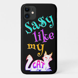 Case-Mate iPhone Case Sassy Comme Mon Chat Cute Neon Catchy Texte Noir