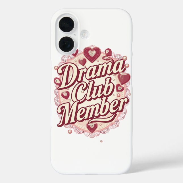 Coques Case-Mate iPhone Sassy "Drama Club Member" with Hearts (Verso)