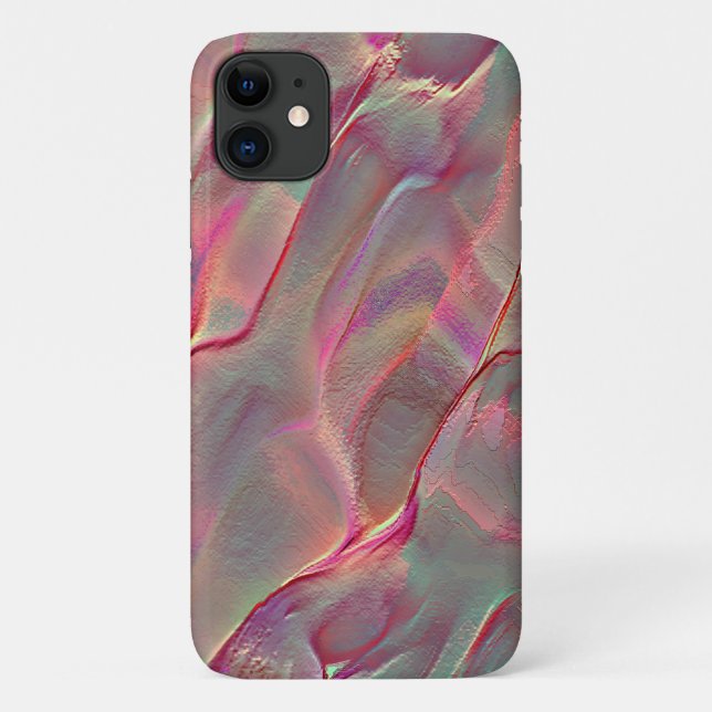 Coques Case-Mate iPhone Satin gris numérique, pêche ou corail vivant (Dos)