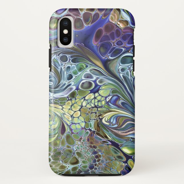 Coques Case-Mate iPhone Sauge vert olive, bleu violet bordeaux abstrait (Dos)
