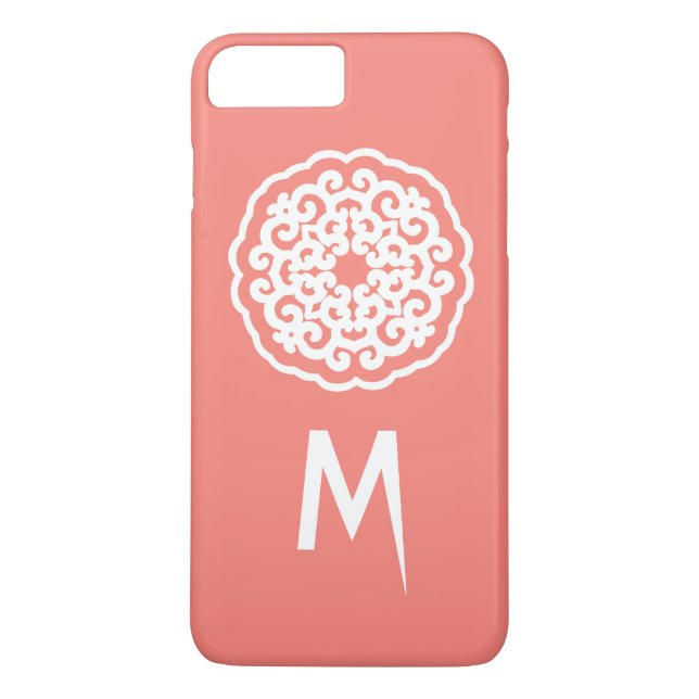 Coques Case-Mate iPhone Saumon Asiatique Moods Mandalla avec initiale (Dos)