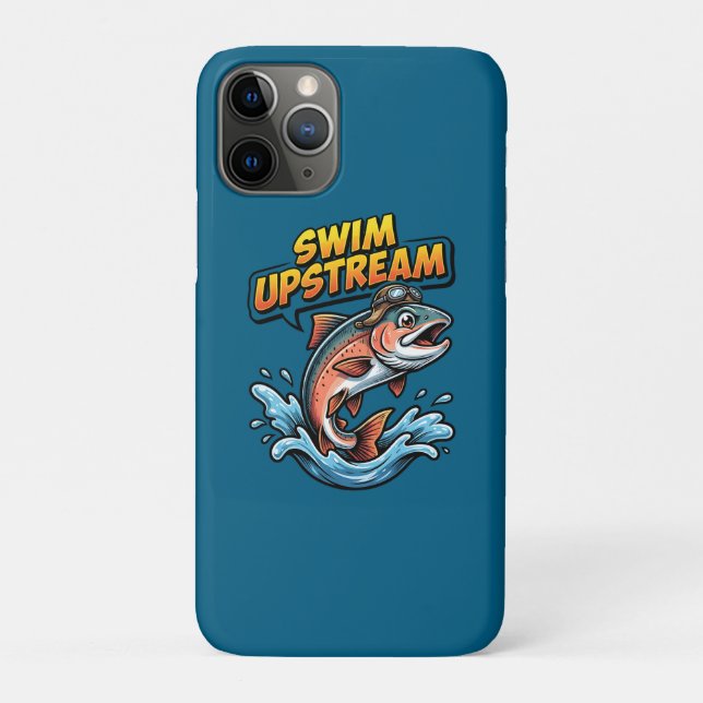 Coques Case-Mate iPhone Saumon Nage à Contre-Courant Motivationnel (Dos)