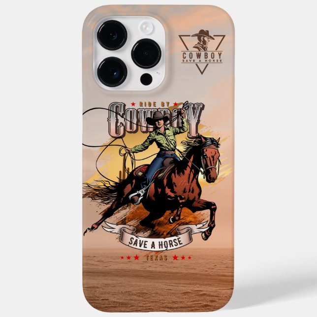 Coques Case-Mate iPhone Sauve un cheval, monte un cowboy | (Verso)