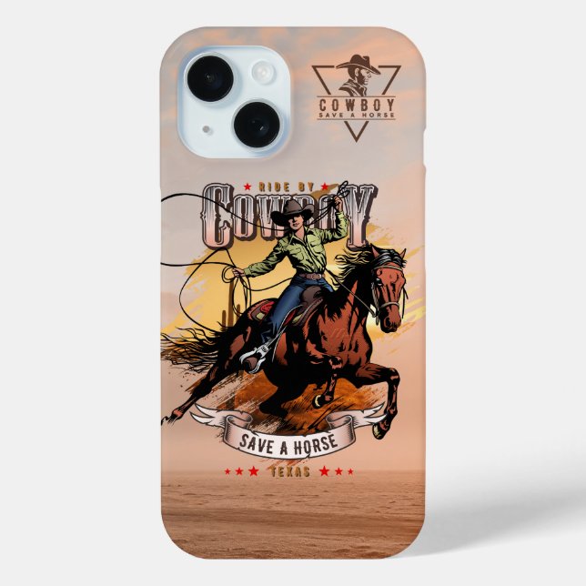 Coques Case-Mate iPhone Sauve un cheval, monte un cowboy | (Verso)