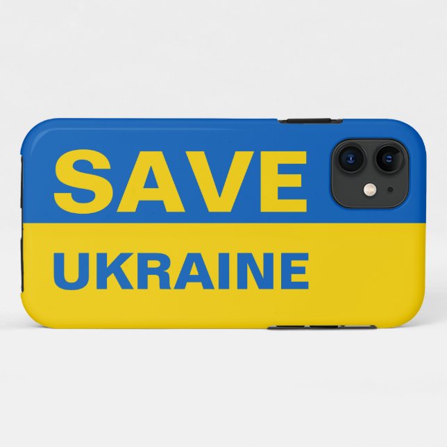 Coques Case-Mate iPhone Sauvez le drapeau ukrainien (Dos (Horizontal))