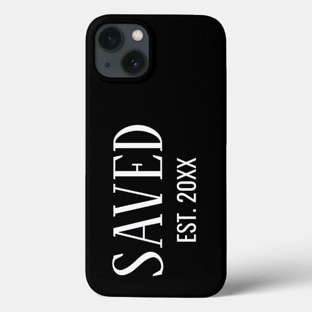 Coques Case-Mate iPhone Saved Est Established Black Caps Christian (Verso)