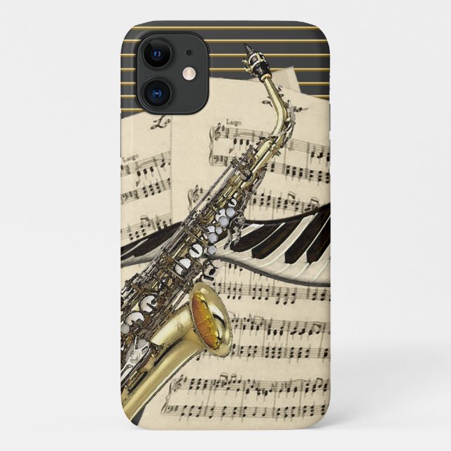 Coques Case-Mate iPhone Saxophone et musique de piano (Dos)