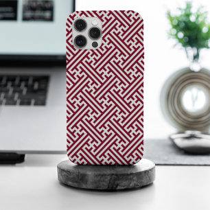 Coque Case-Mate iPhone Sayagata motif, japonais, bourgogne et blanc