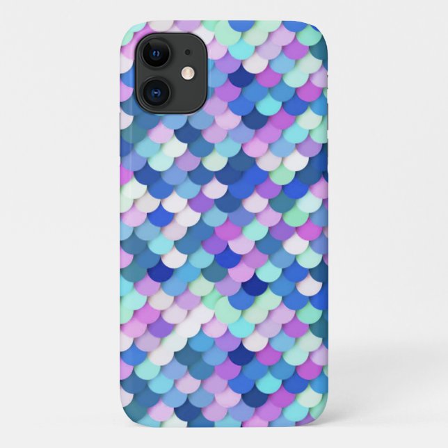 Coques Case-Mate iPhone "Scales Dragon" - bleu, orchidée et lavande (Dos)