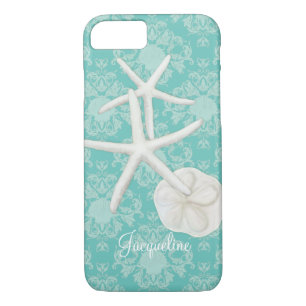 Coques Pour iPhone Scallop Starfish Damask Seashell Beach Motif