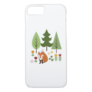 Case-Mate iPhone Case Scandinavian Style Fox Flowers Trees Illustration