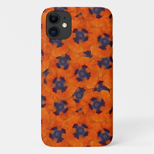 Coques Case-Mate iPhone Scarlet Orange Poppy Motif sans joint (Dos)
