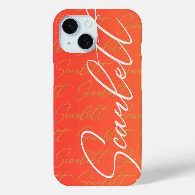 Coques Case-Mate iPhone Scarlett - Motif de nom répétitif (Verso)