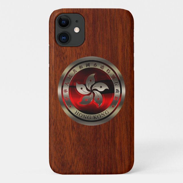 Coques Case-Mate iPhone Sceau de Hong Kong en acajou (Dos)