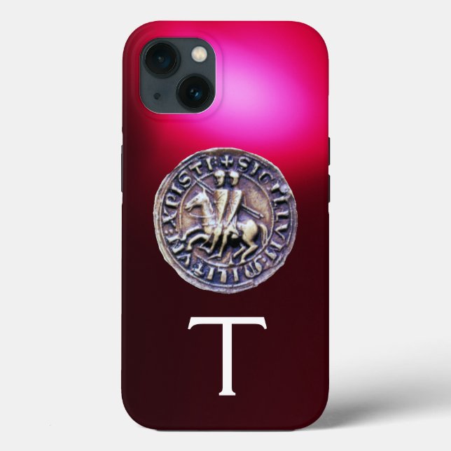 Coques Case-Mate iPhone SCEAU DES CHEVALIERS MODÈLE MONOGRAMME Bourgogne R (Verso)