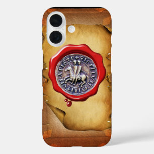 Coques iPhone 16 SCEAU DU MODÈLE DE CHEVALIERS Parchemin de cire