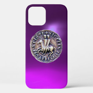 Coque iPhone 12 SCEAU DU MODÈLE DE CHEVALIERS violet