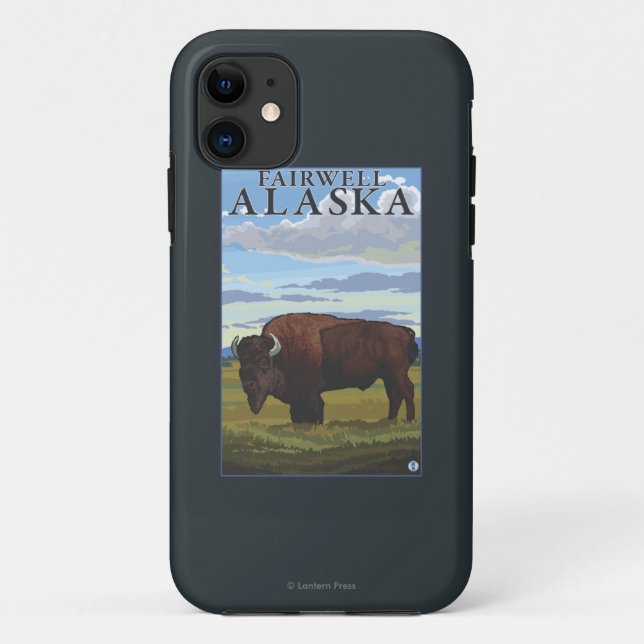 Coques Case-Mate iPhone Scène de bison - Fairwell, Alaska (Dos)