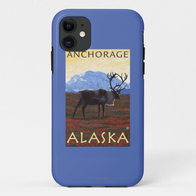 Coques Case-Mate iPhone Scène de caribou - Anchorage, Alaska (Dos)